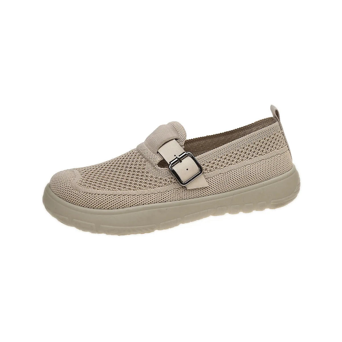 Slip-on sneaker with Flyknit upper, mid-top wedge heel, available in beige, black, brown