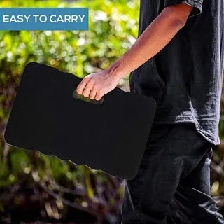 Blue plastic garden kneeler mat for kneeling while gardening