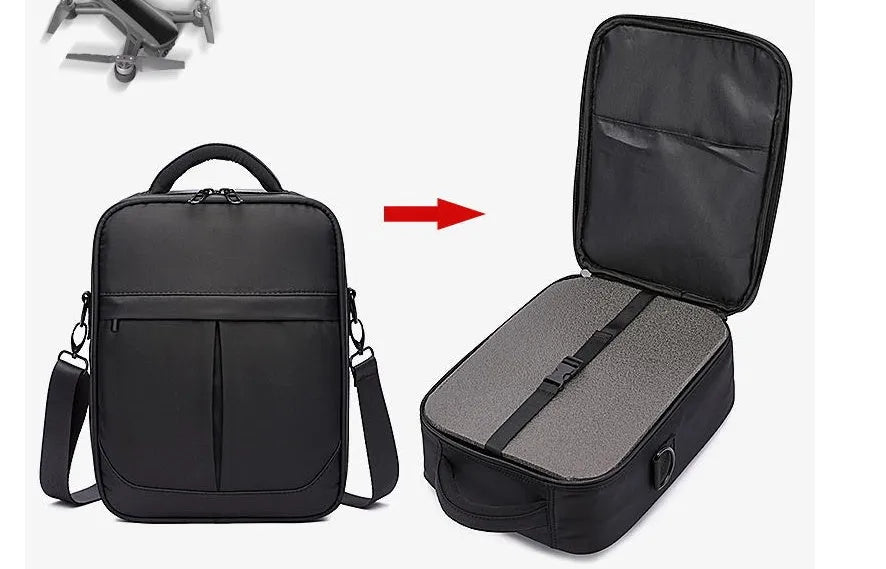 Black men's messenger bag made from Oxford fabric showing shoulder strap and main compartment.