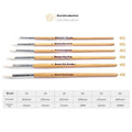 Set of six wooden-handled wool pointed hook line pen brushes for detailed art and calligraphy.