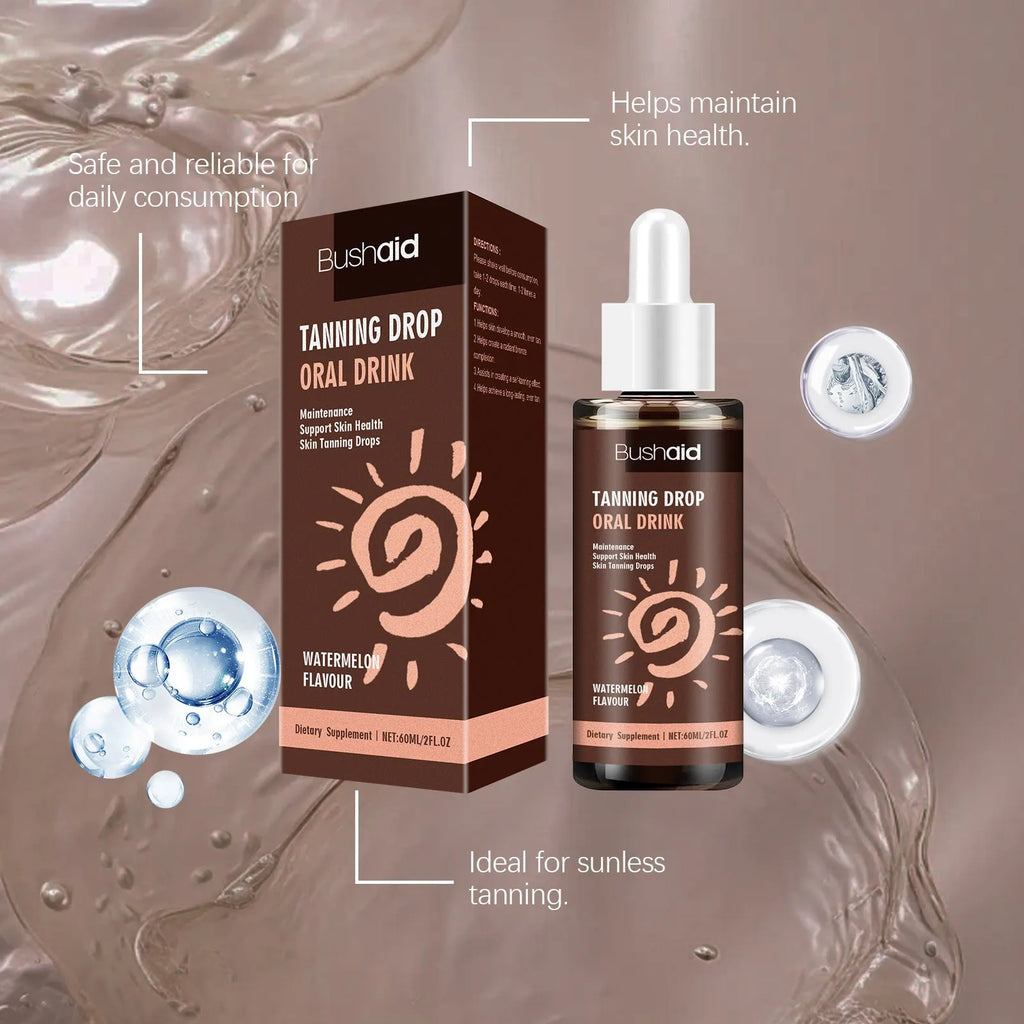 60ml sun protection tanning essence bottle for body care, measuring 30 × 30 × 125mm.