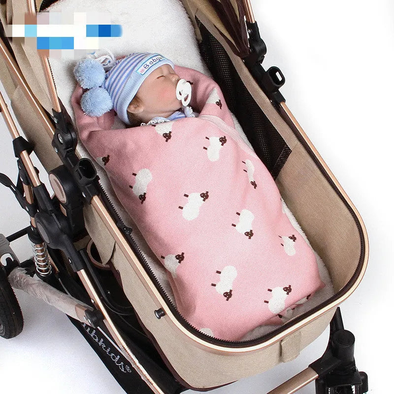 100x80cm baby sheepskin blanket in pink or grey made from 100% cotton fabric
