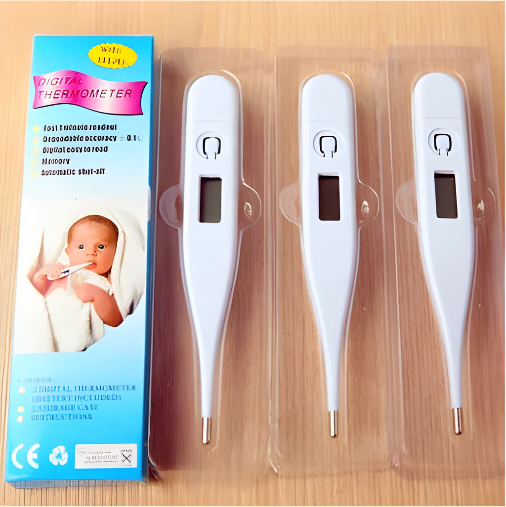 White PP electronic thermometer for oral armpit rectal use, compact 12.5 cm size