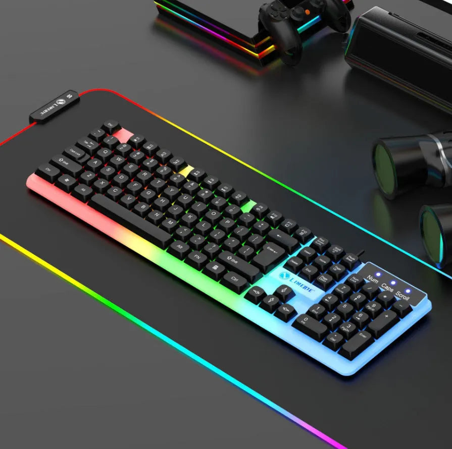 TX35 mechanical feeling computer keyboard with 1.5m cable in white or black rainbow colour