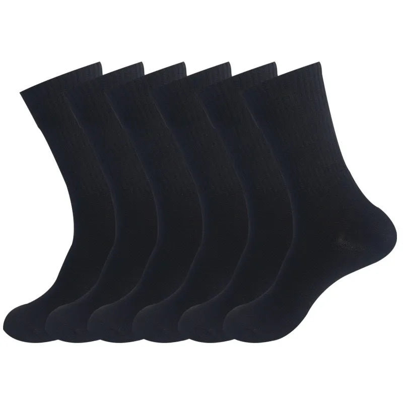 Mid-calf sports buffer socks in black, white, and grey colours with sweat absorption properties