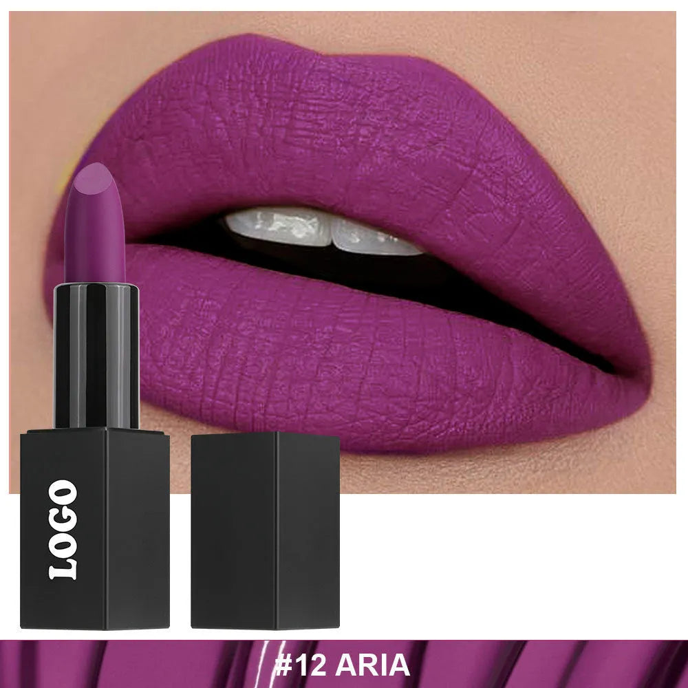 Beauty Does Not Fade matte finish lipstick in one of 24 colours with waterproof anti-discoloration formula.