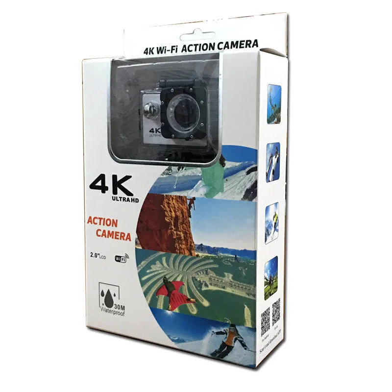 4K HD motion camera Wi-Fi version, black, with 170 degree wide angle lens and 2.0 inch rear display