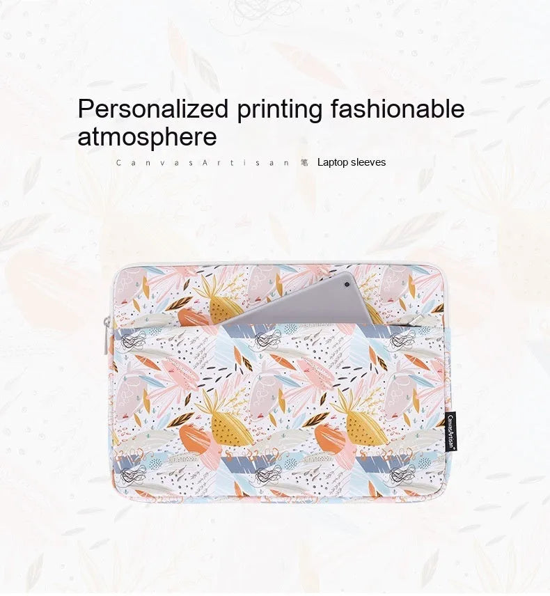 White PU leather waterproof laptop protective sleeve for 14 inch computers