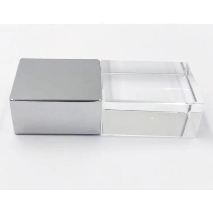 DIY luminous creative crystal USB 2.0 flash drive in mini car shape with transparent shell on a dark surface