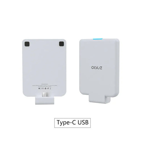 Slim 4500mAh back clip battery for iPhone Android Type-C phones in black, white, blue, pink, red