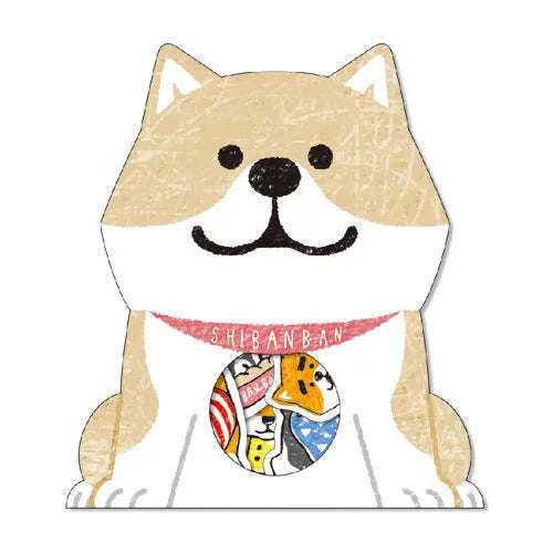 Dog sticker pack showing irregular shaped designs in four colours for hand account decoration