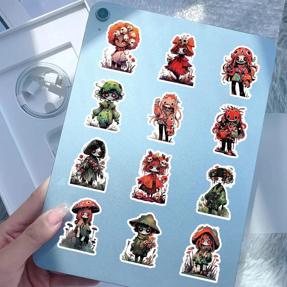 Little Zombie Stickers horror scarecrow decorative sticker pack 60 sheets mixed sizes 3 to 8cm