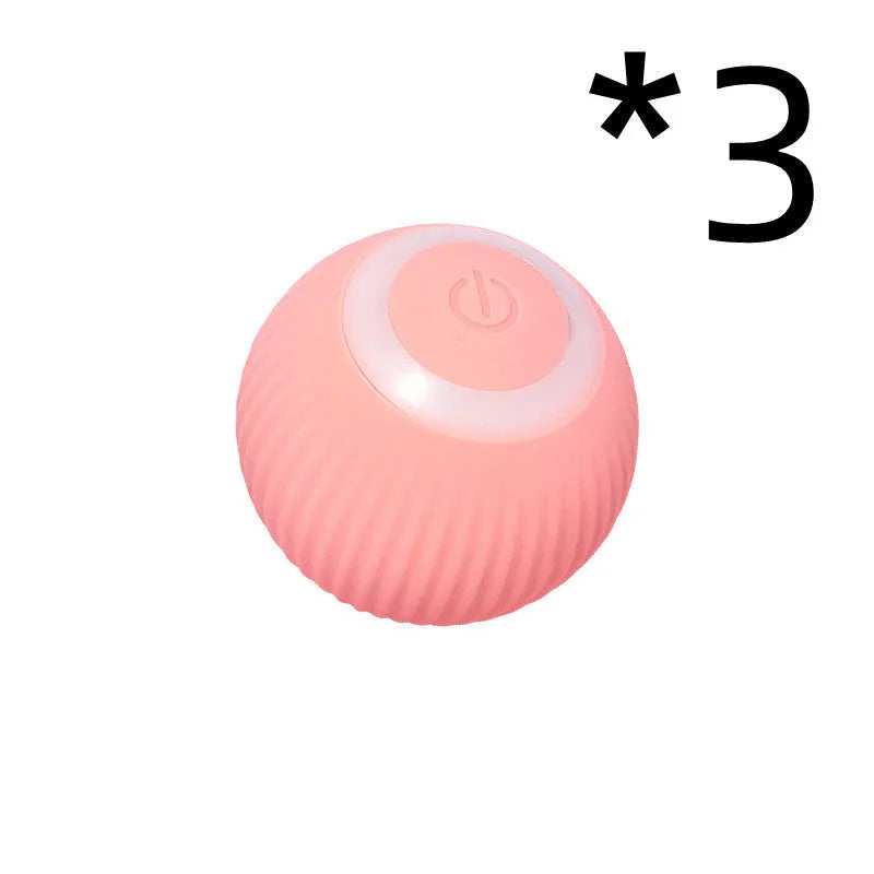 Green automatic rotating ball cat toy with 43mm diameter for claw control and intelligent obstacle avoidance