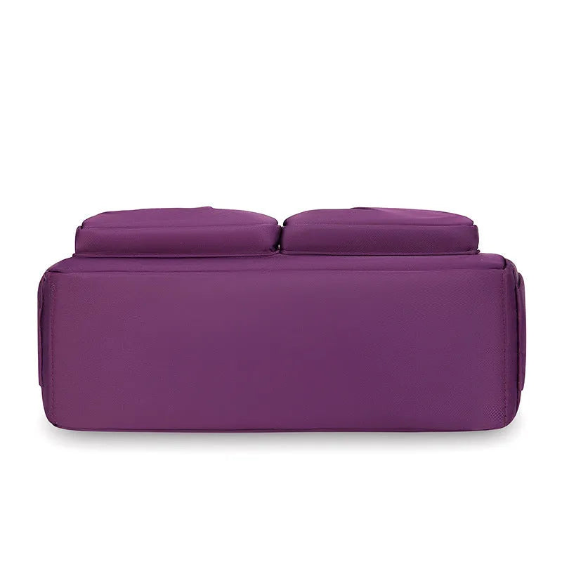 Canvas crossbody bag for women large capacity horizontal square shape with sewing line details