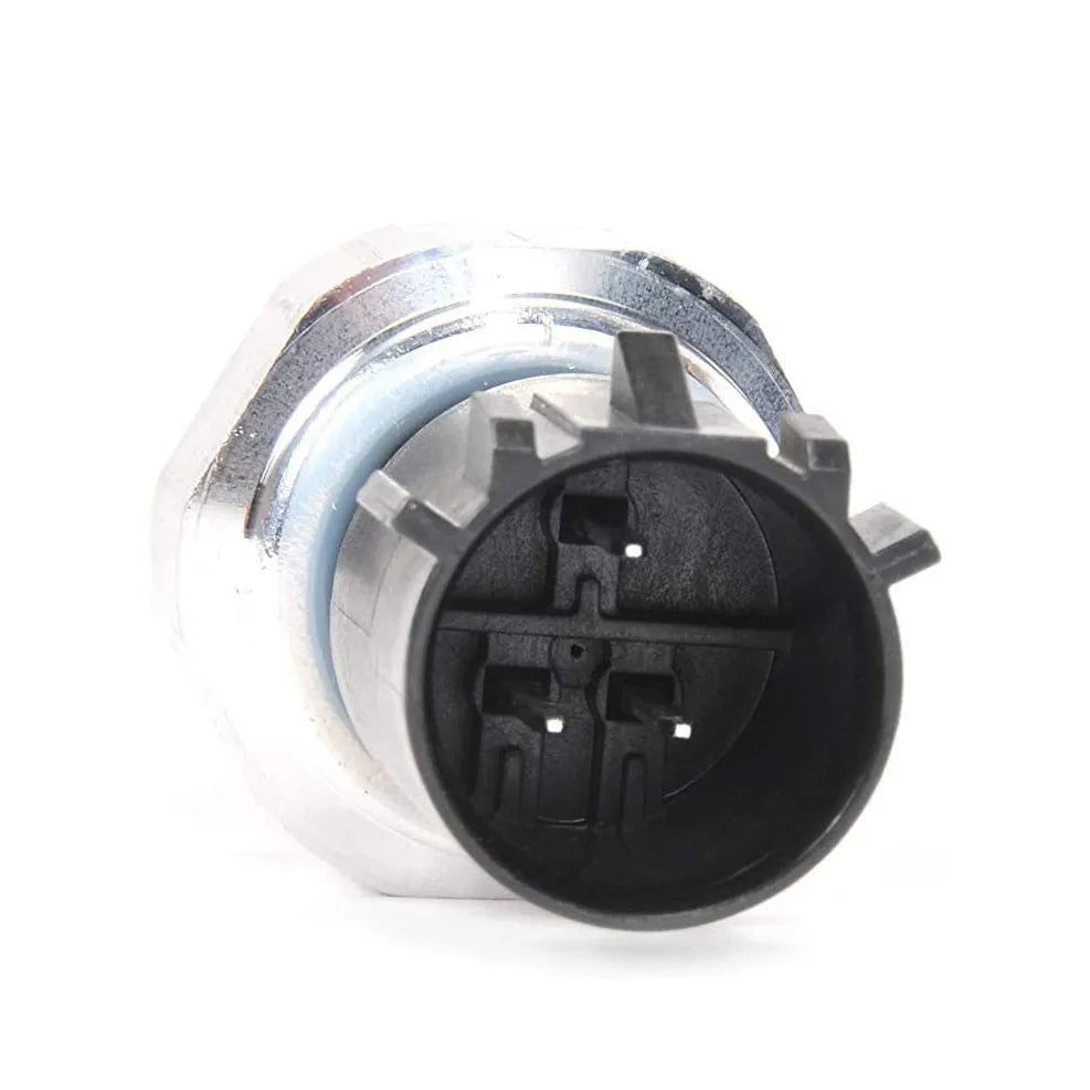 Silver-coloured automobile fuel pressure sensor for engine fuel system monitoring