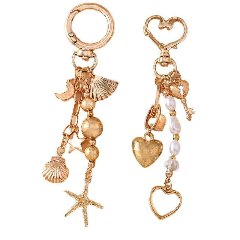 Creative Moon XINGX starfish keychain in zinc alloy, love colour, cartoon style