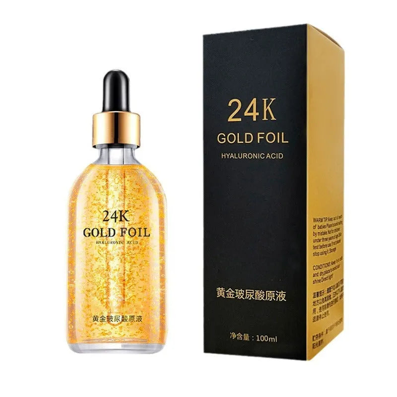 24K gold nicotinamide hyaluronic acid facial essence liquid with ginseng for skincare