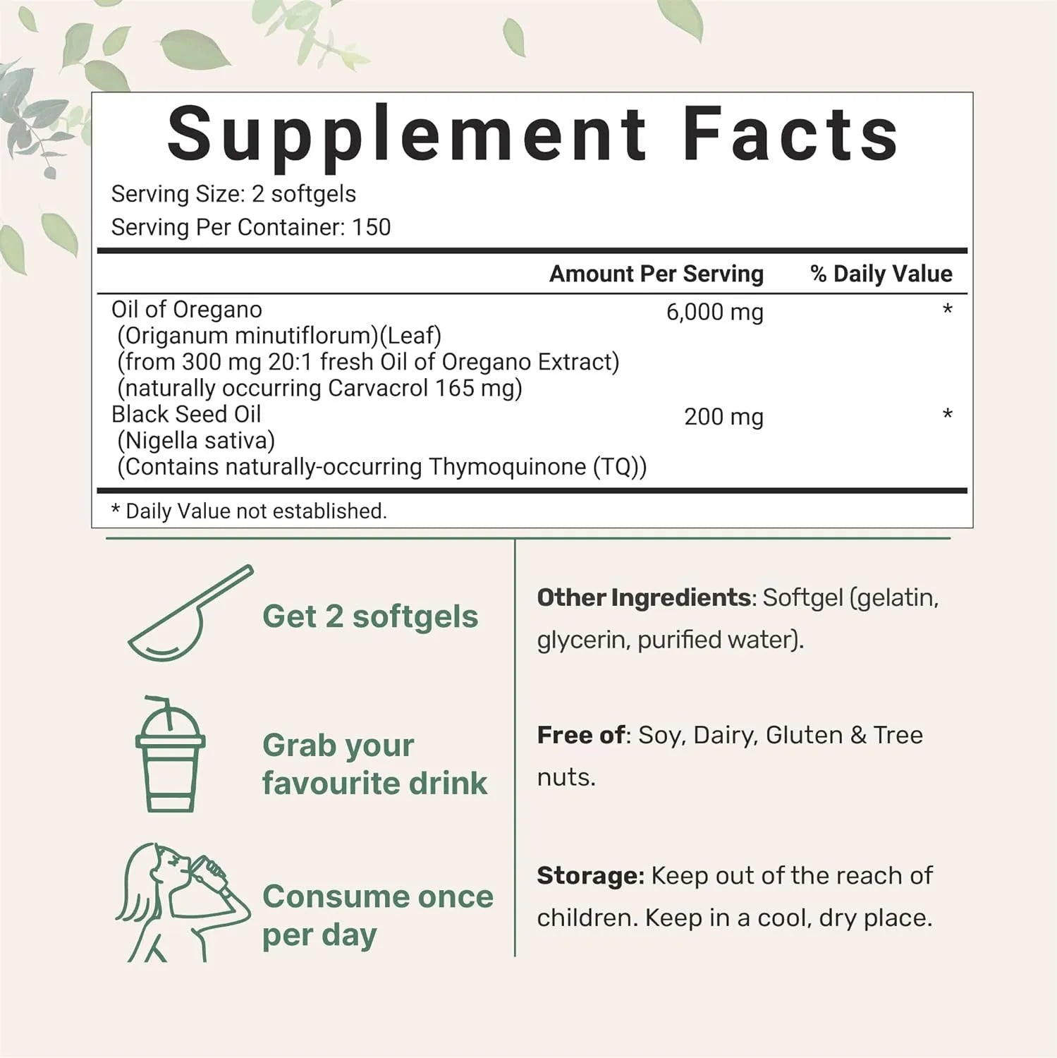 Pack of Butter Black Seed Oil Soft Capsules dietary supplement for adults.