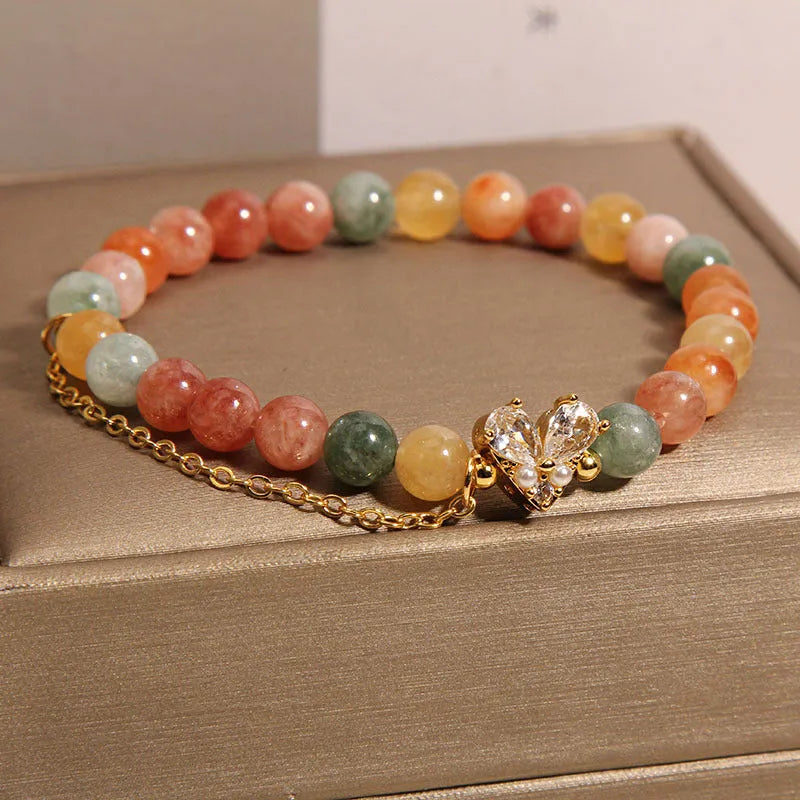 Fu Lu Shou crystal women's bracelet with V-shaped zircon charms in cartoon style