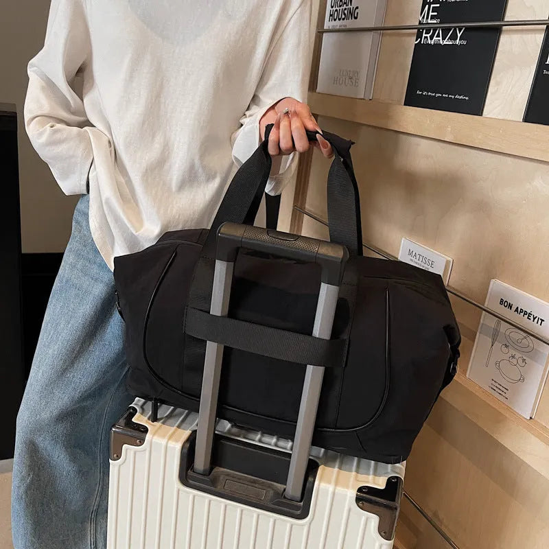 Oxford cloth crossbody bag in milky white colour for yoga and leisure travel