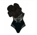 One-piece swimsuit with European American fit in floral or solid colour patterns for swimming