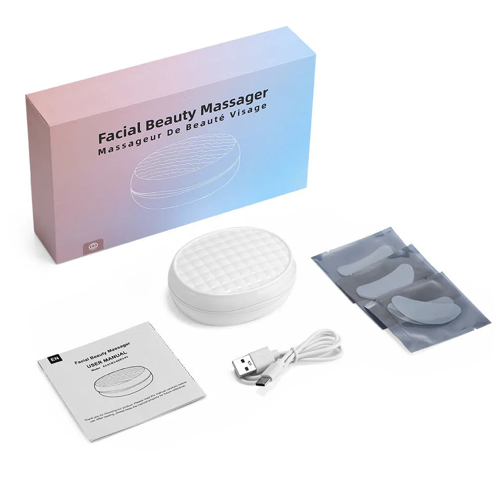 White wireless red light EMS eye massager for facial beauty treatment