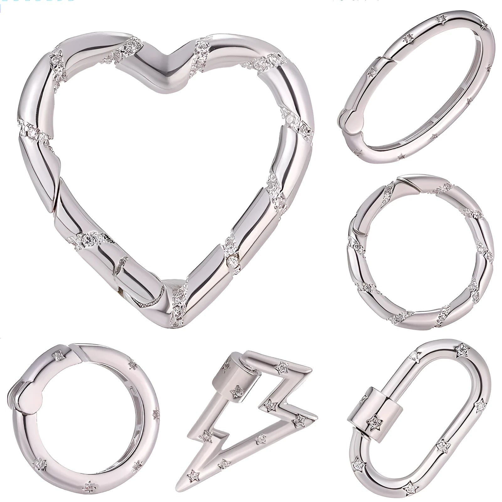 Copper climbing heart button fastener with micro-inlaid zircon stones and gold electroplating.