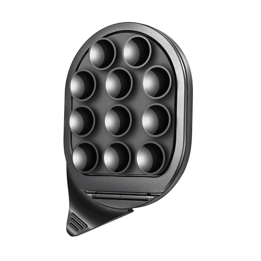 Black silica gel sucker magnetic phone holder with aluminium alloy bracket for car dashboard