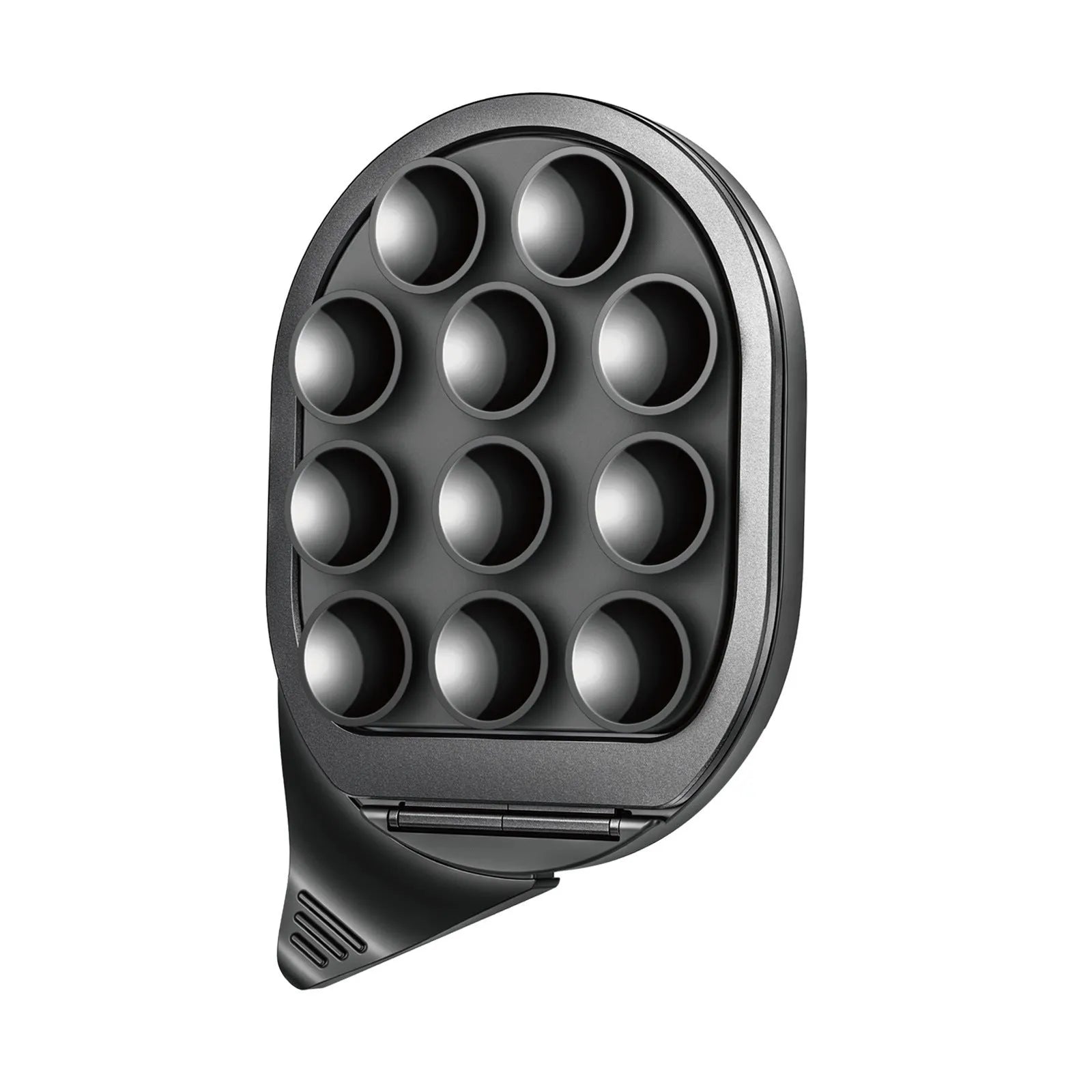 Black silica gel sucker magnetic phone holder with aluminium alloy bracket for car dashboard