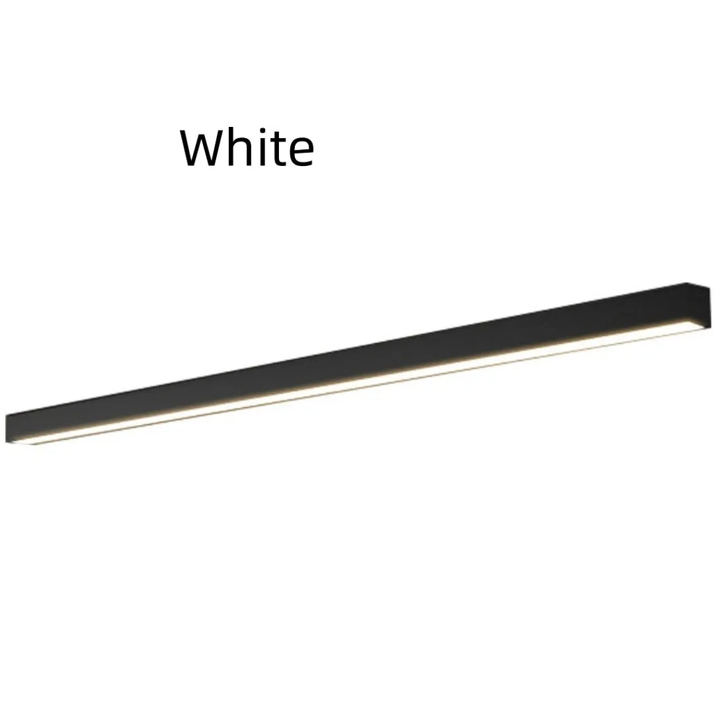 Rectangular aluminium ceiling lamp 53.6cm 20W in Obsidian Black for living room lighting