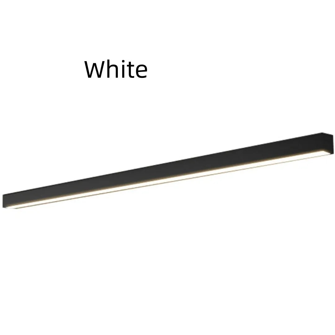 Rectangular aluminium ceiling lamp 53.6cm 20W in Obsidian Black for living room lighting