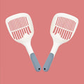 Large plastic cat litter shovel for cleaning tofu and clumping litter.
