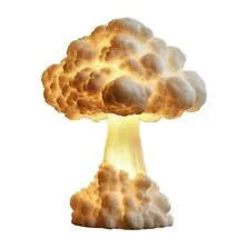 Atomic bomb explosion mushroom cloud shaped modern art table lamp with USB power cord.
