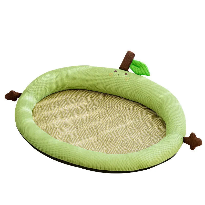 Fruit backrest pet nest for cats and dogs in green colour showing structured design