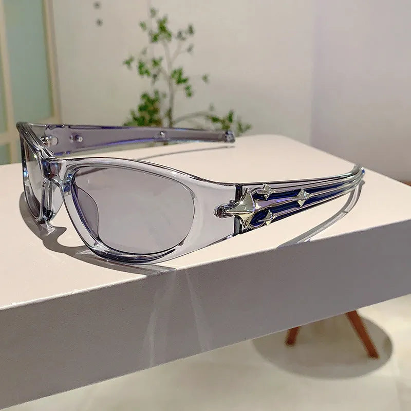 Outdoor sports sunglasses with windproof PC frame in a choice of six colour combinations