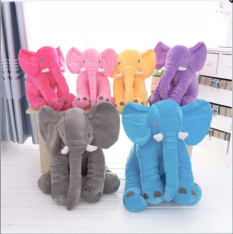 Soft grey elephant plush pillow case for a 40cm or 60cm pillow shell.