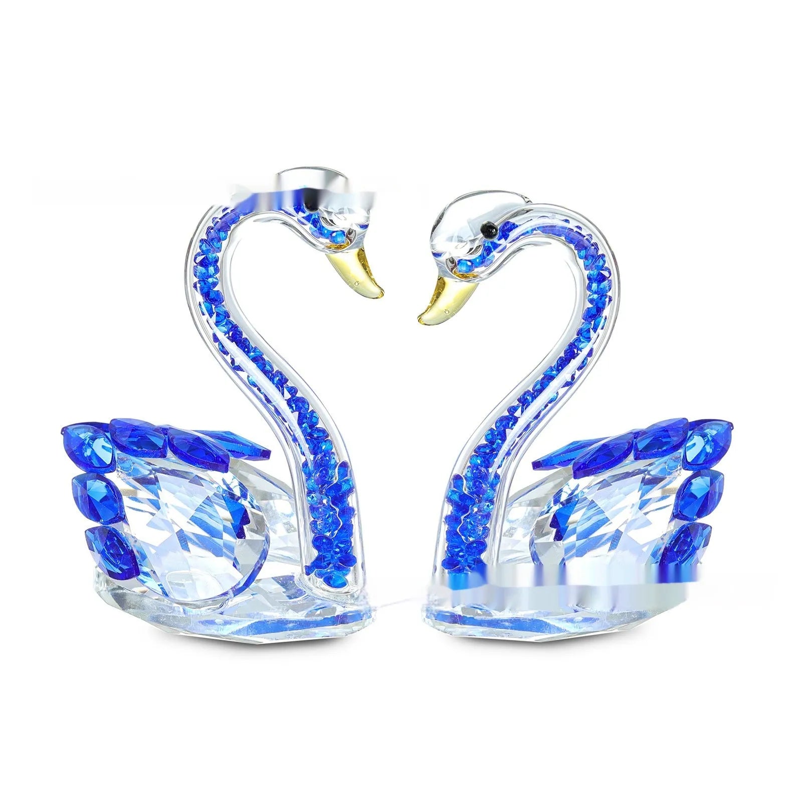 White crystal swan ornament in modern simplicity style with colour options
