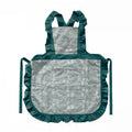 Minimalist cotton linen X-strap kitchen apron in solid colour with lace detailing