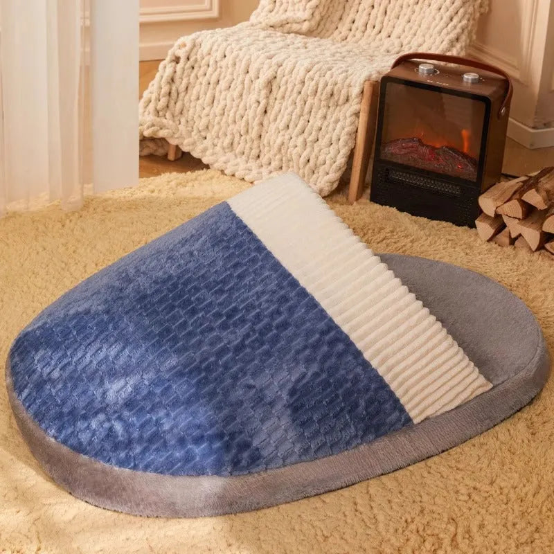 Blue dog nest sleeping bag with removable inner cushion for small to medium breeds