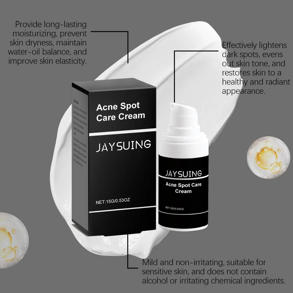 15g container of hydrating acne cream with mint, tea tree oil, and aloe leaf extracts