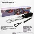 Gray aluminum alloy multifunctional fish tongs with weighing control scale and EVA handle, 288mm