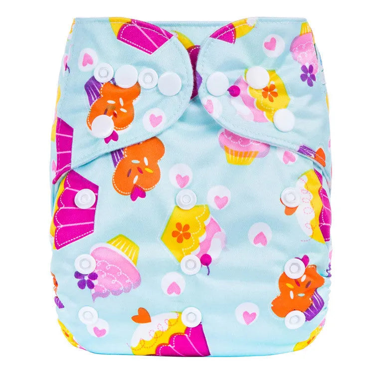 Breathable cloth diaper with button fastening, PUL fabric outer, suitable for babies up to 15kg
