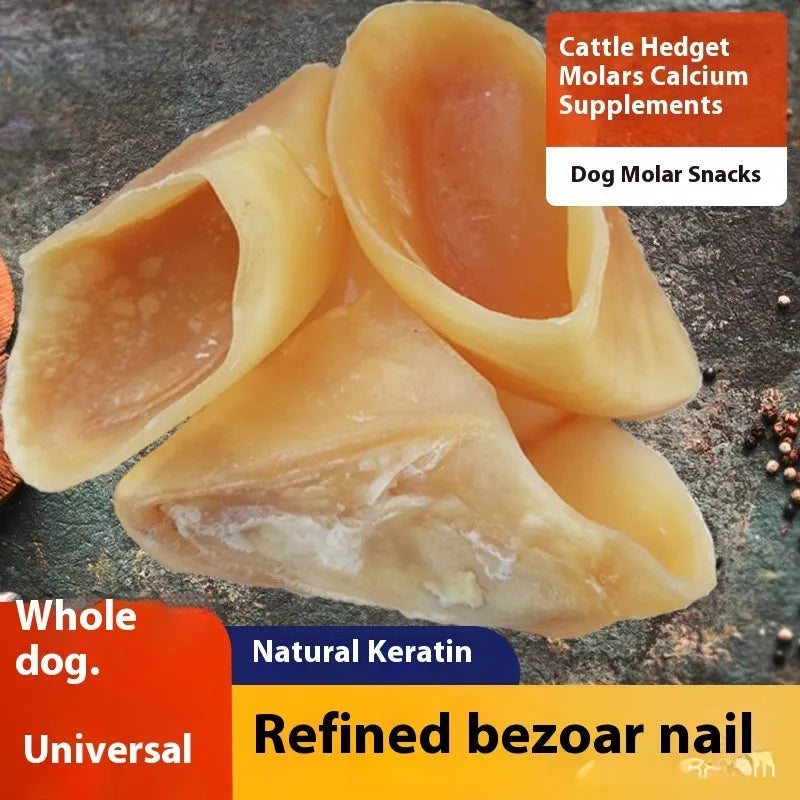 Natural cowhide dog chew toy with edible hoof shell centre in small and large size options.