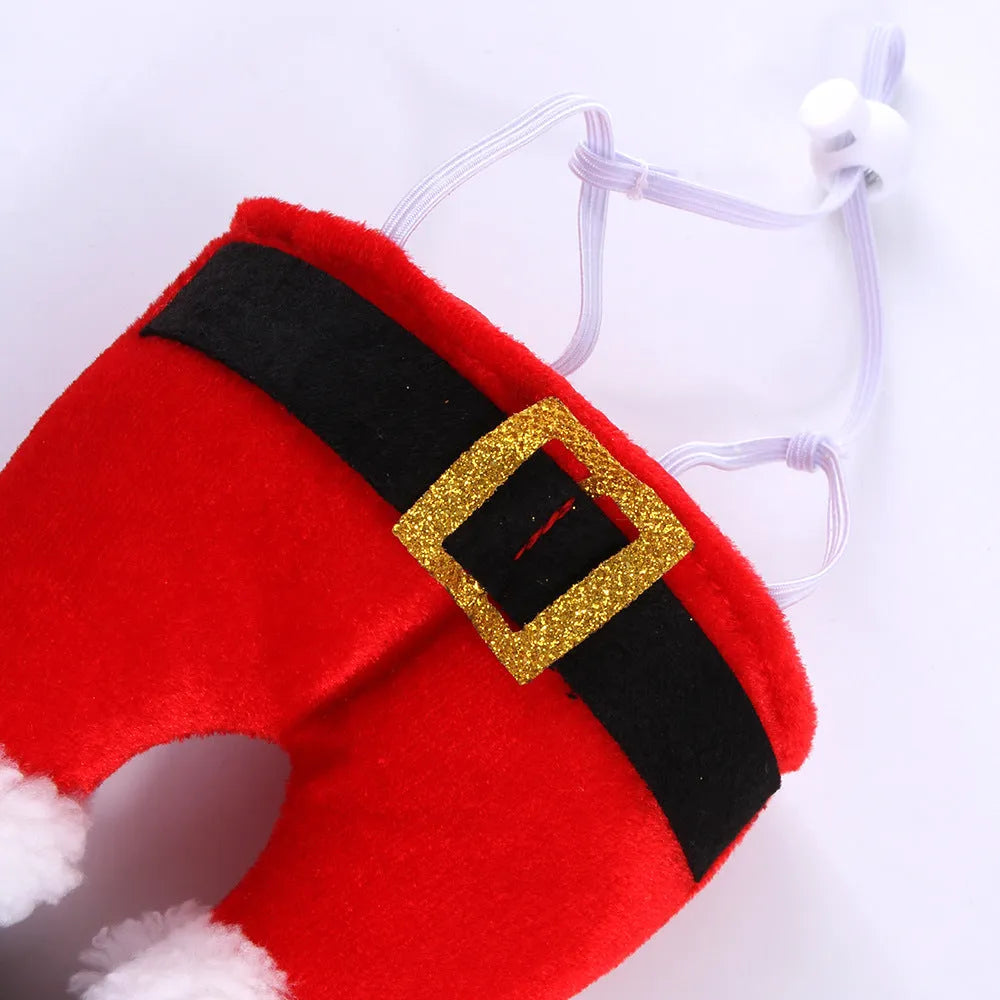 Red polyester Christmas hat for small dogs and cats, 20x17x5cm, one size, festive pet costume accessory