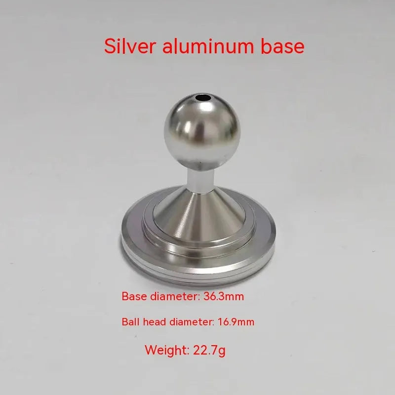 Silver and black aluminium alloy universal instrument panel mounting base plate.