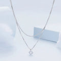 S925 sterling silver double layer necklace with pearl chain in shining silver finish