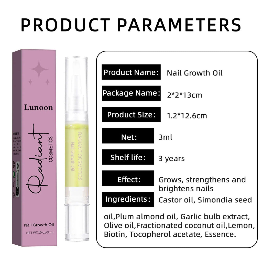 3ml nail growth oil bottle for export with wash-free treatment formula