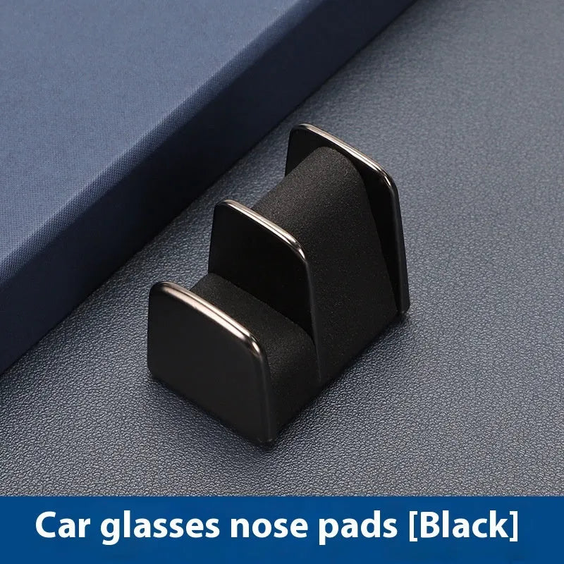 Zinc alloy car dashboard glasses clip holder in four colour options on vehicle dashboard