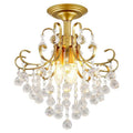 American simple glass chandelier, gold finish, diameter 33cm, height 40cm, iron body, LED light