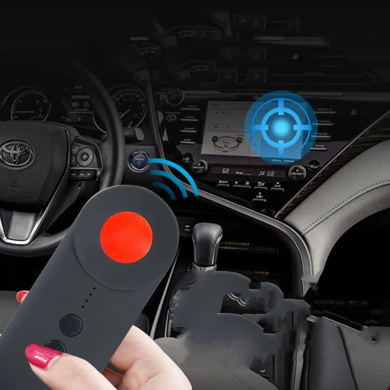 Black portable GPS and signal detector with ABS housing measuring 93.8 x 38 x 14.5mm